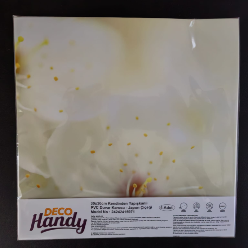 Decohandy 30x30 Cm Pvc Duvar Karosu 4'Lü Paket - Japon Çiçeği - 2