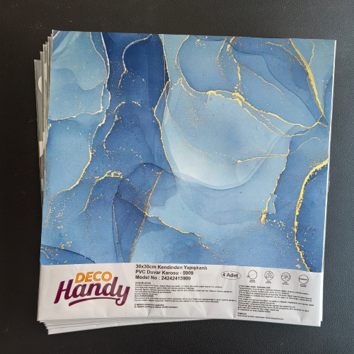 Decohandy 30x30 Cm Pvc Duvar Karosu 4'Lü Paket - Okyanus Mermer - 1