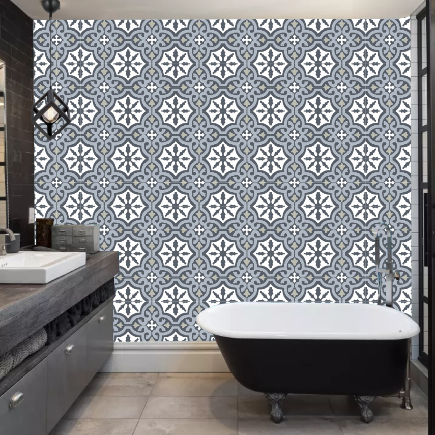 DecoHandy Pvc Duvar Karosu 30x30cm 4'lü Paket - Çini Desen 0,36m2 - 3
