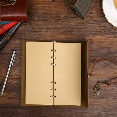 Deri Yaprak Desenli Çizgisiz Defter - 3