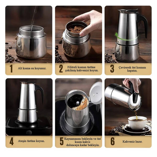 Espresso Maker (Moka Pot) 9 Fincan - 2