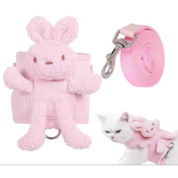 Evcil Hayvan Peluş Ayıcıklı Göğüs Gezdirme Tasması Set - 1