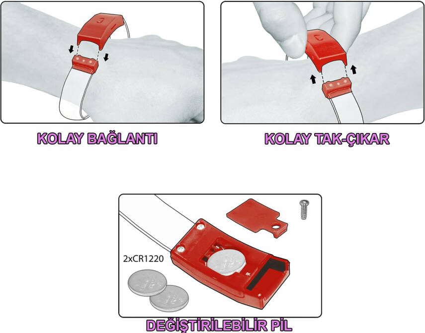 Festival & Parti LED Bileklik 3 Farklı Mod Işıklı 1 Adet - 3