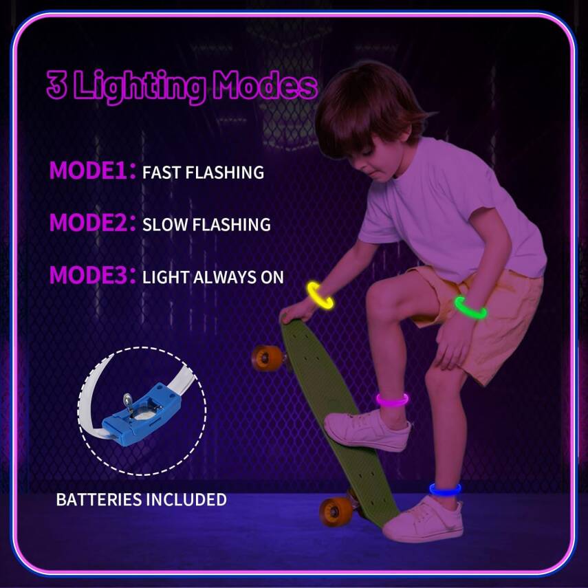Festival & Parti LED Bileklik 3 Farklı Mod Işıklı 1 Adet - 5