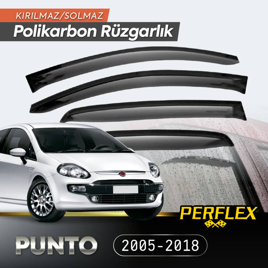Fiat Punto Grande 2005-2018 Cam Rüzgarlığı V2 Mugen - 1
