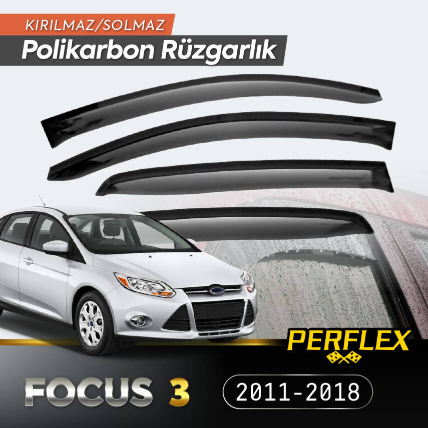 Ford Focus 3 2011-2018 (6 Parça) Cam Rüzgarlığı V2 Mugen - 1