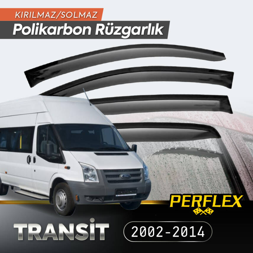 Ford Transit 2002-2014 Cam Rüzgarlığı V2 Düz - 1