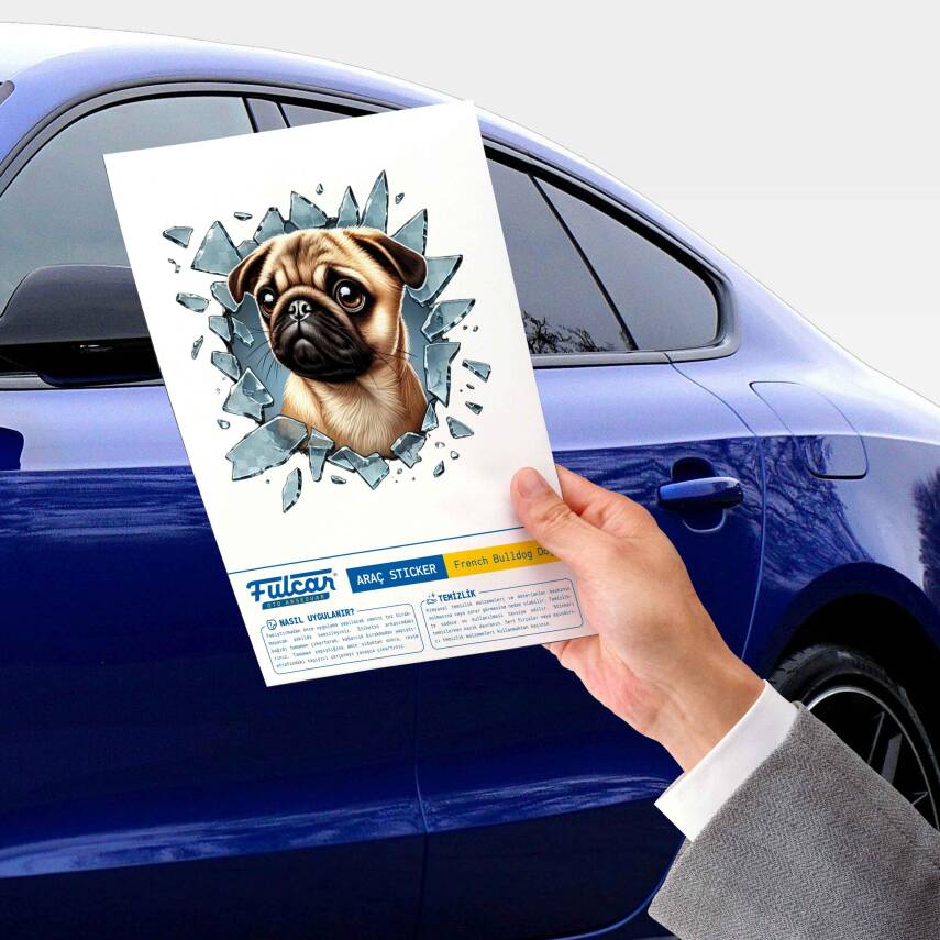 Fulcar French Bulldog Araç Stickerı - 3