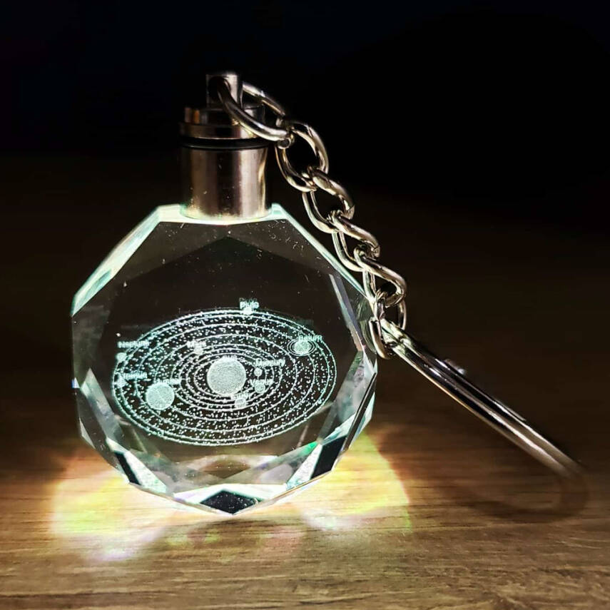 Gezegenler Temalı Renk Değiştiren Kristal Anahtarlık - 1
