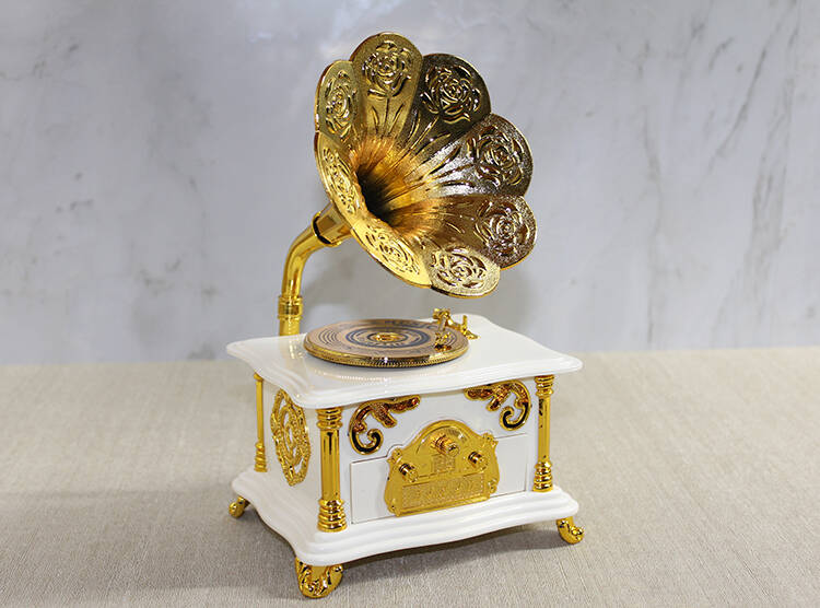 Gramofon Müzik Kutusu Beyaz - 1
