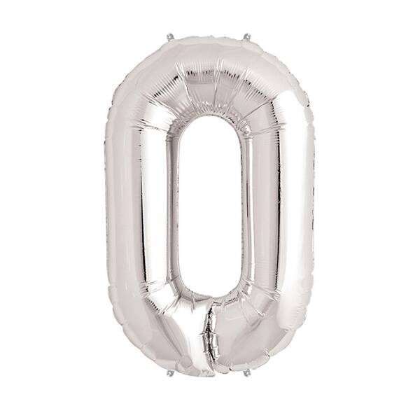 Gümüş Rengi Folyo Rakam Balon 1 Metre - 1