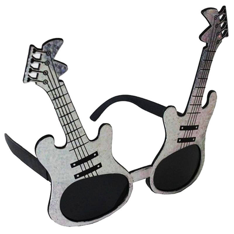 Gümüş Renk Gitar Şekilli Parti Gözlüğü - 1