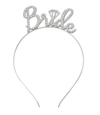 Gümüş Renkli Taşlı “Bride” Gelin Tacı - 3