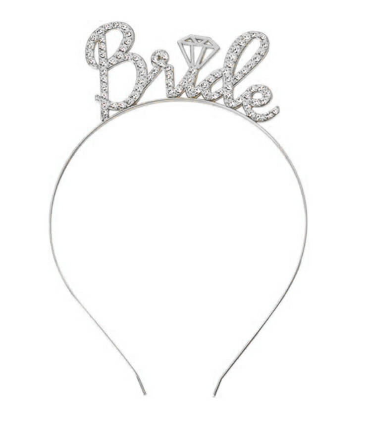 Gümüş Renkli Taşlı “Bride” Gelin Tacı - 3