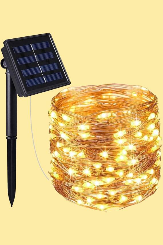 Güneş Enerjili 200 LED Dış Mekan Aydınlatma Şeridi - 1