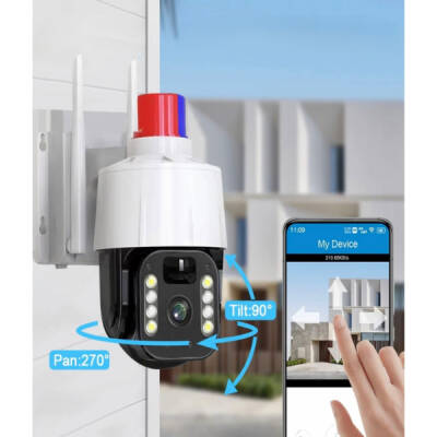 Güneş Enerjili Alarmlı Çakarlı Dış Mekan Güvenlik Kamerası (1)