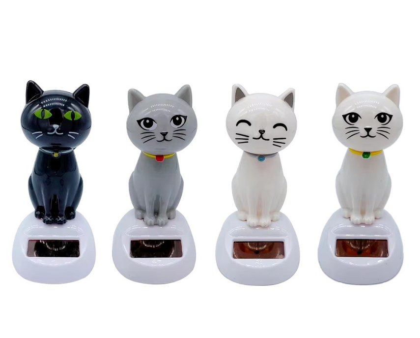 Güneş Enerjili Sallanan Kedi Figürü - 1