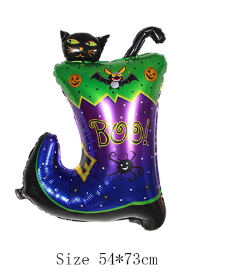 Halloween Çizmeli Kara Kedi Folyo Balon - 1