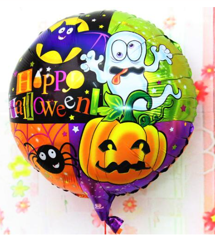 Halloween Örümcekli Kabaklı Folyo Balon 18 inç - 1