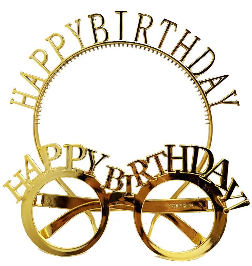 Happy Birthday Gözlük Ve Taç - 1