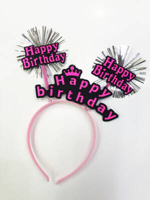 Happy Birthday Neon Renk Doğum Günü Tacı 12 Adet - 5