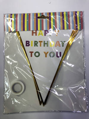 Happy Birthday To You Flama Bayrak Süsü - 3