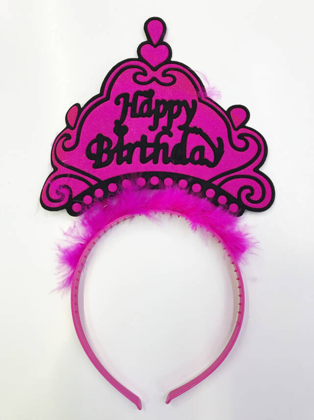 Happy Birthday Yazılı Neon Renk Taç 12 Adet - 4