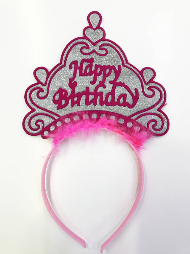 Happy Birthday Yazılı Neon Renk Taç 12 Adet - 5