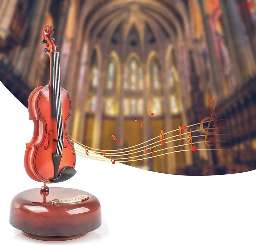 Hareketli Violin Müzik Kutusu - 4