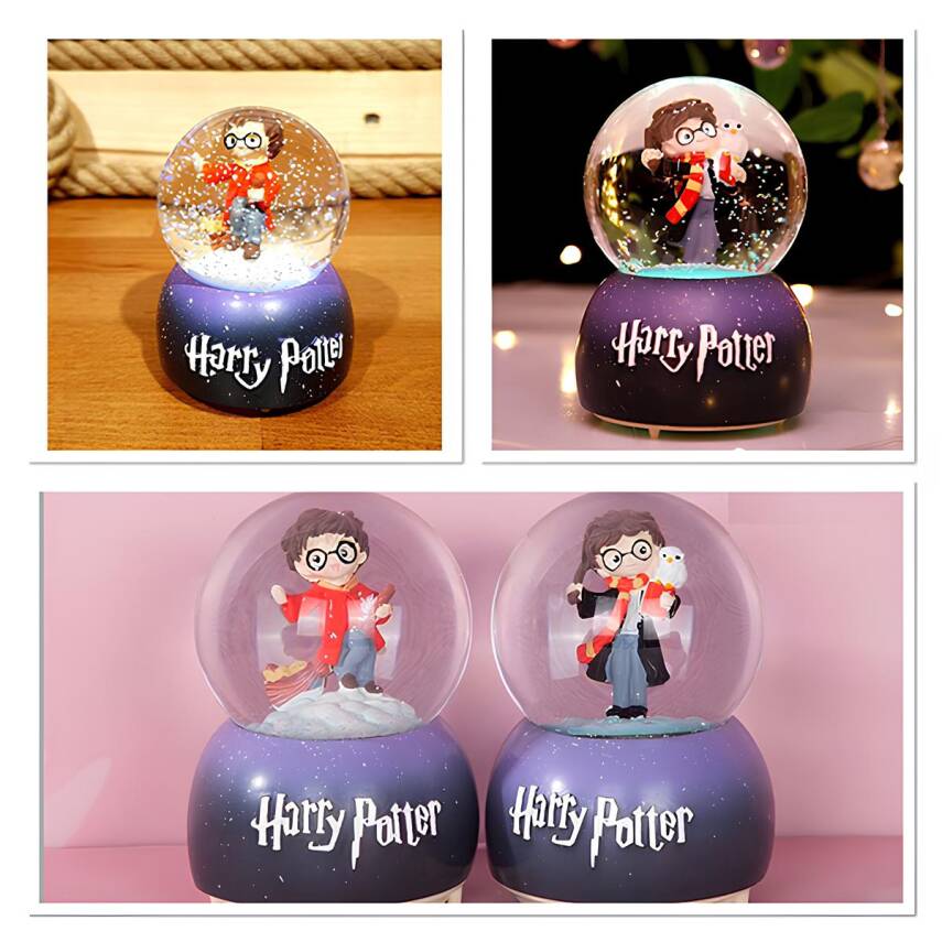 Harry Potter İçi Dönmeli Üflemeli Işıklı Müzikli Kar Küresi Büyük Boy - 1