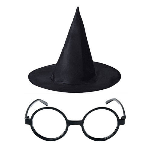 Harry Potter Şapkası ve Gözlüğü Siyah Renk - 1