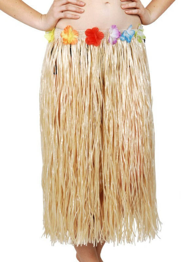 Hawaii Tarzı Hula Eteği – 60 cm Hasır Natural Etek - 3