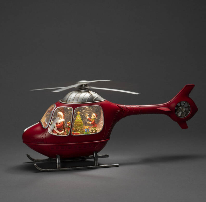 Helikopter Tasarımlı Işıklı Müzikli Kar Küresi - 1