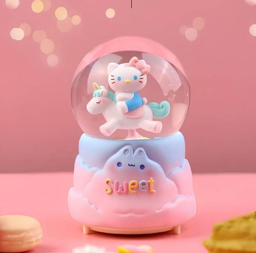 Hello Kitty Işıklı Müzikli Kar Küresi Orta Boy Model 3 - 1