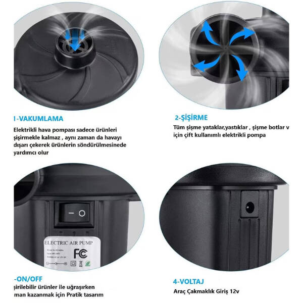 İki Yönlü Elektrikli Hava Pompası - 3