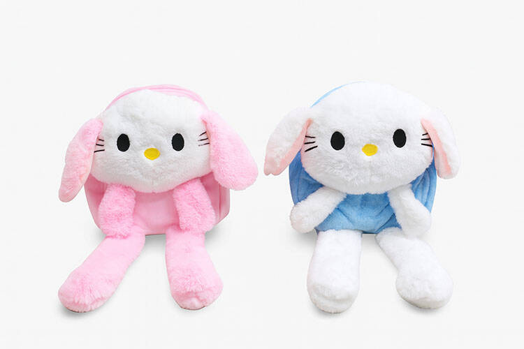 Işıklı Peluş Oynar Kulaklı My Melody ve Cinnamoroll Sırt Çantası - 1