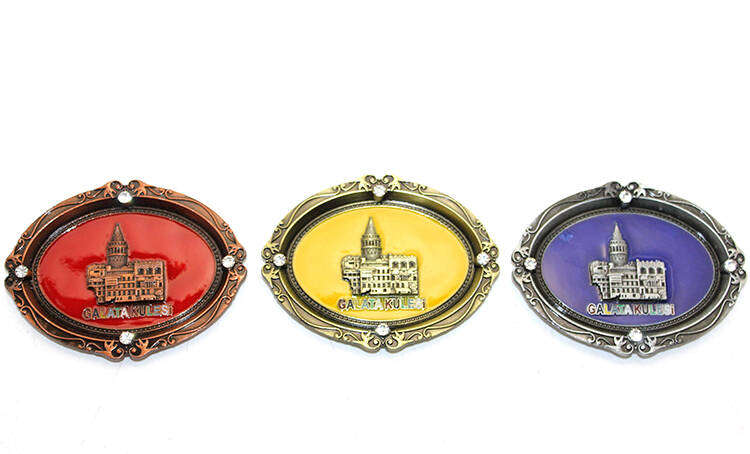 İstanbul Temalı Metal Magnet Galata Kulesi Kabartmalı - 1