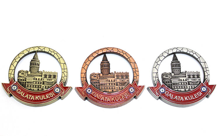 İstanbul Temalı Metal Magnet Galata Kulesi Yuvarlak Tasarım - 1