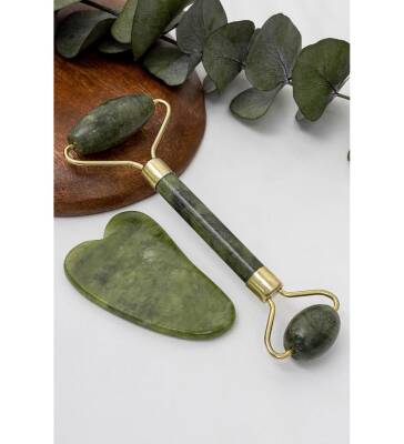 Jade Roller Gua Sha Taşı Seti (1)