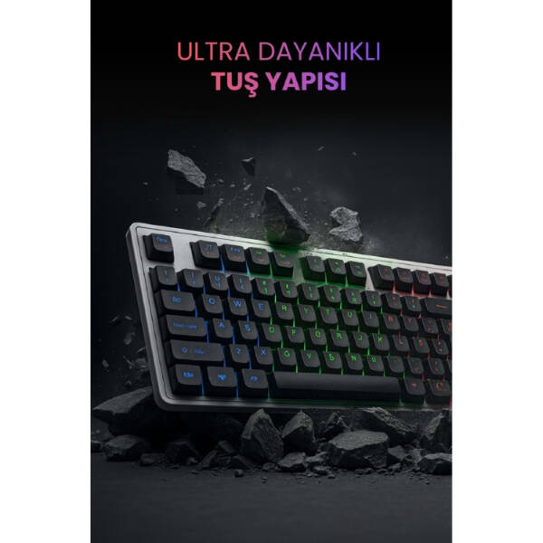 Kablolu Işıklı Gaming Standart Türkçe Q Klavye Ve Mouse Seti - 2