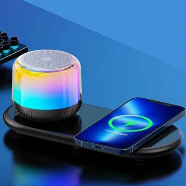 Kablosuz Şarj Standlı Bluetooth Hoparlör - 1