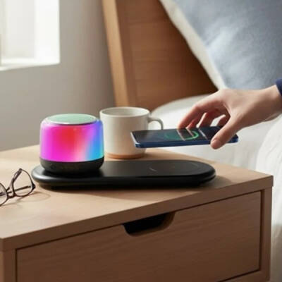 Kablosuz Şarj Standlı Bluetooth Hoparlör (1)