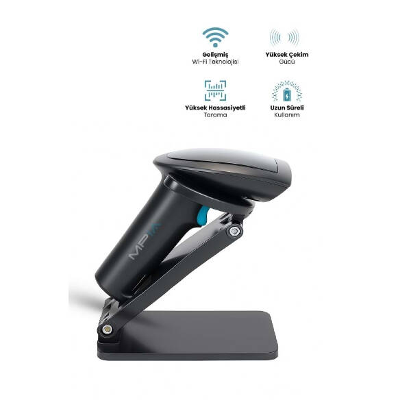 Kablosuz Standlı 1D/2D Barkod &amp; Karekod Okuyucu - 1