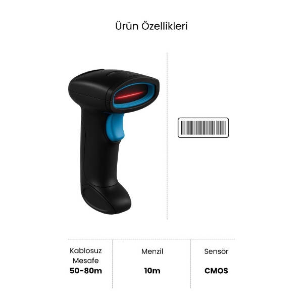 Kablosuz Standlı 1D/2D Barkod &amp; Karekod Okuyucu - 3