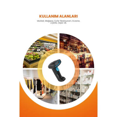 Kablosuz Standlı 1D/2D Barkod &amp; Karekod Okuyucu - 4