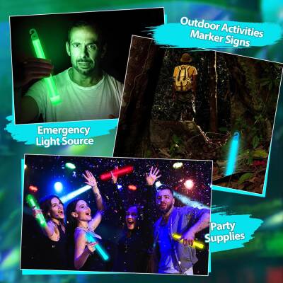 Karanlıkta Yanan Asılabilir ip Aparatlı Glow Stick Lamba Seti 15cm - 3