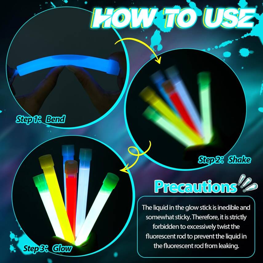 Karanlıkta Yanan Asılabilir ip Aparatlı Glow Stick Lamba Seti 15cm - 4