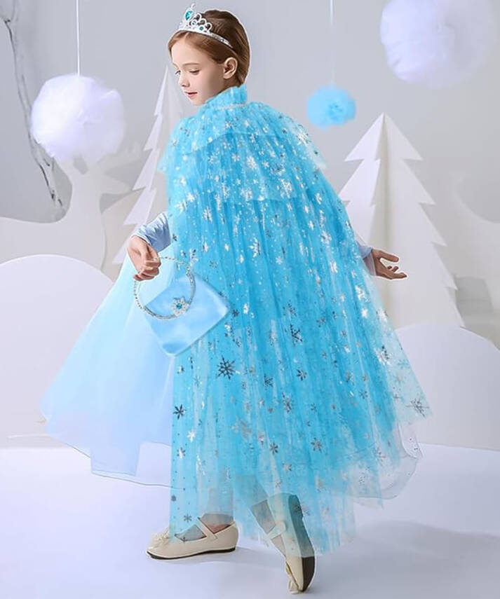 Karlar Ülkesi Elsa Frozen Mavi Pelerin – 80 cm Çocuk Pelerini - 2