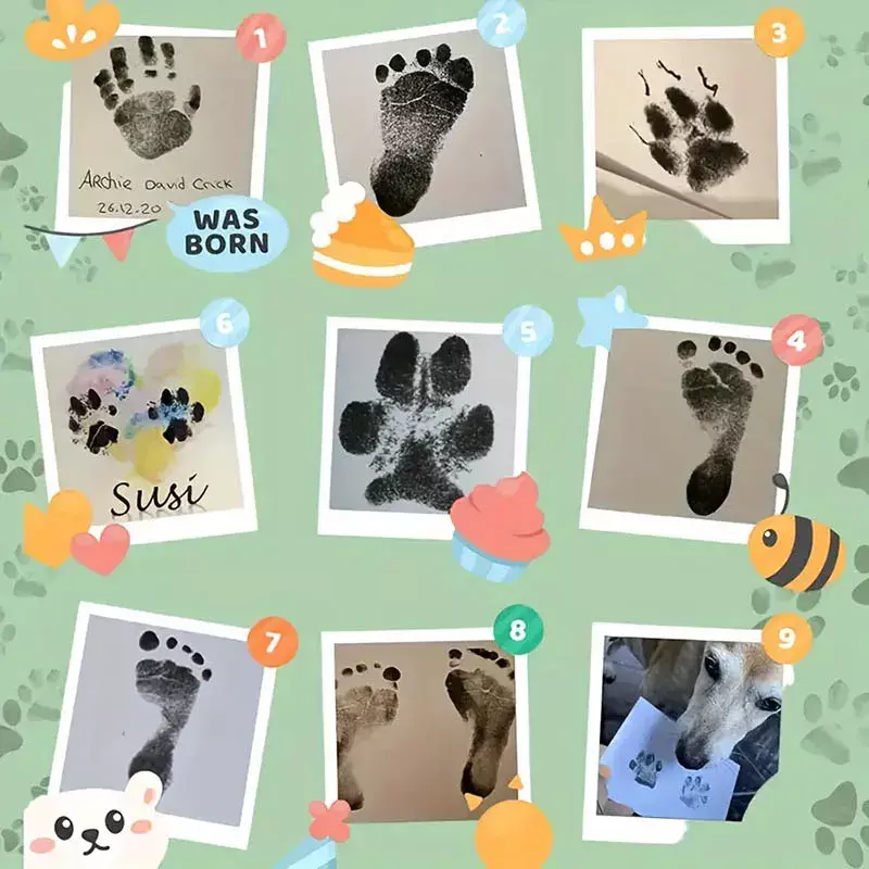 Kedi Köpek Pati İzi Fotoğraf Çerçevesi Seti - 4