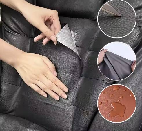 Kendinden Yapışkanlı Deri Döşeme Tamir Kiti Siyah 100x50 - 1